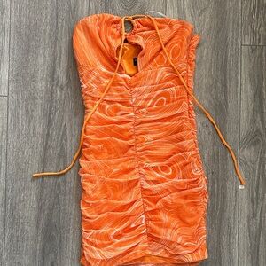 White Fox Boutique Vibrant Orange Mini Dress